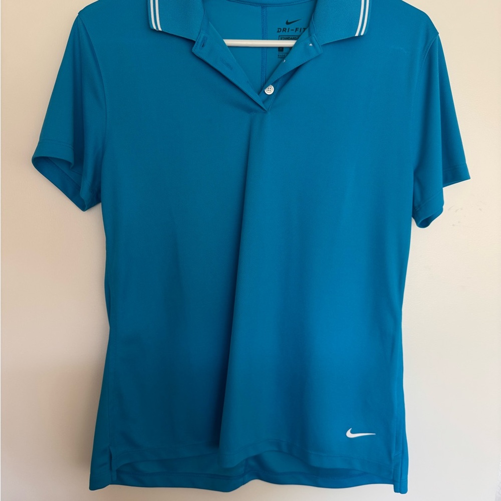 Nike Teal Polo Shirt with White Trim